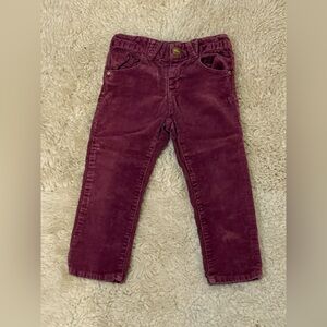Zara Girls Corduroy Pants in Burgundy